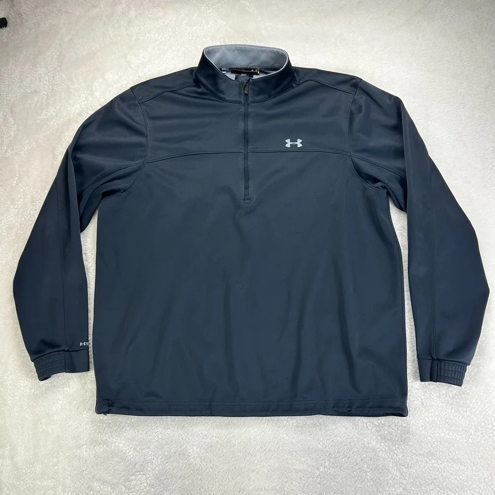 Under Armour ColdGear Storm2 Midlayer Half Zip Pullover Mens XL Navy 